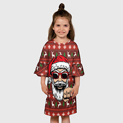 Платье клеш для девочки Bad Santa Плохой Санта, цвет: 3D-принт — фото 2