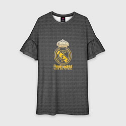 Платье клеш для девочки Real Madrid graphite theme, цвет: 3D-принт