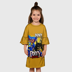 Платье клеш для девочки POPPY PLAYTIME AND BENDY AND THE INK MACHINE, цвет: 3D-принт — фото 2