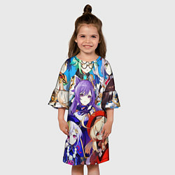 Платье клеш для девочки ГЕРОИ ИГРЫ GENSHIN IMPACT, цвет: 3D-принт — фото 2