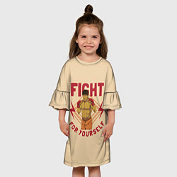 Платье клеш для девочки FIGHT FOR YOURSELF, цвет: 3D-принт — фото 2