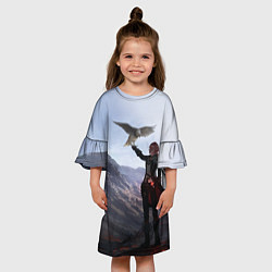 Платье клеш для девочки ДИЛЮК С ЯСТРЕБОМ DILUC, цвет: 3D-принт — фото 2