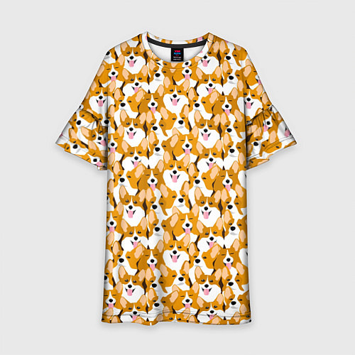 Детское платье Собаки Корги / 3D-принт – фото 1