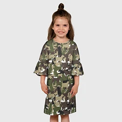 Платье клеш для девочки Камуфляж из Собак Camouflage, цвет: 3D-принт — фото 2