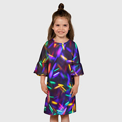 Платье клеш для девочки Новогодние Фонарики, цвет: 3D-принт — фото 2