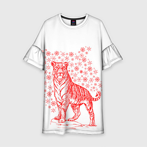 Детское платье Символ года тигр 2022 / 3D-принт – фото 1