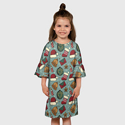 Платье клеш для девочки Винтaжный 2022, цвет: 3D-принт — фото 2