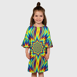 Платье клеш для девочки Пульсирующий Огненный Цветок, цвет: 3D-принт — фото 2