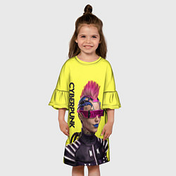 Платье клеш для девочки Cyberpunk Панк, цвет: 3D-принт — фото 2