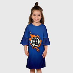 Платье клеш для девочки Рваный логотип Гоку Dragon Ball, цвет: 3D-принт — фото 2