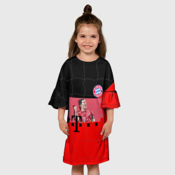 Платье клеш для девочки Бавария Левандовски 9, цвет: 3D-принт — фото 2