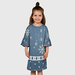 Платье клеш для девочки Капелька новогоднего настроения, цвет: 3D-принт — фото 2