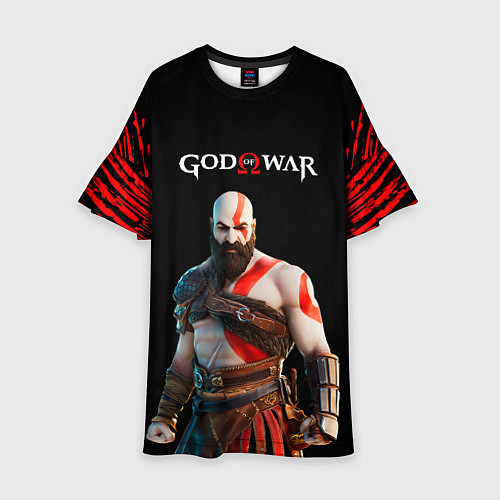 Детское платье God of War красные разводы / 3D-принт – фото 1
