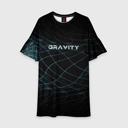 Платье клеш для девочки Gravity blue line theme, цвет: 3D-принт