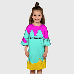 Платье клеш для девочки Deltarune - Подтёки, цвет: 3D-принт — фото 2