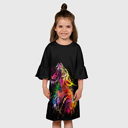 Платье клеш для девочки Тигр 2022 Tigr, цвет: 3D-принт — фото 2