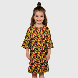 Платье клеш для девочки Бургеры Burgers, цвет: 3D-принт — фото 2