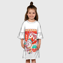 Платье клеш для девочки Котятки Сенку и Цукаса Dr Stone, цвет: 3D-принт — фото 2