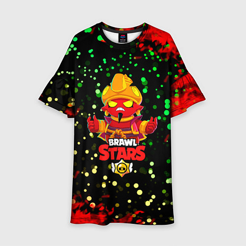 Детское платье BRAWL STARS EVIL GENE горящий огонь / 3D-принт – фото 1