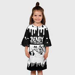 Платье клеш для девочки БЕНДИ И АЛИСА BENDY AND THE INK MACHINE, цвет: 3D-принт — фото 2