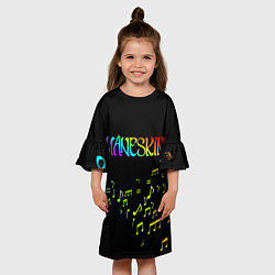 Платье клеш для девочки MANESKIN ЦВЕНОЙ МУЗЫКАЛЬНЫЙ, цвет: 3D-принт — фото 2