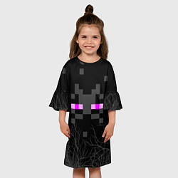 Платье клеш для девочки ЭНДЕРМЕН МАЙНКРАФТ MINECRAFT, цвет: 3D-принт — фото 2