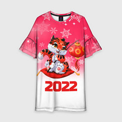 Платье клеш для девочки Китайский тигр 2022 Новый год, цвет: 3D-принт