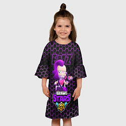 Платье клеш для девочки Эмз BRAWL STARS соты, цвет: 3D-принт — фото 2