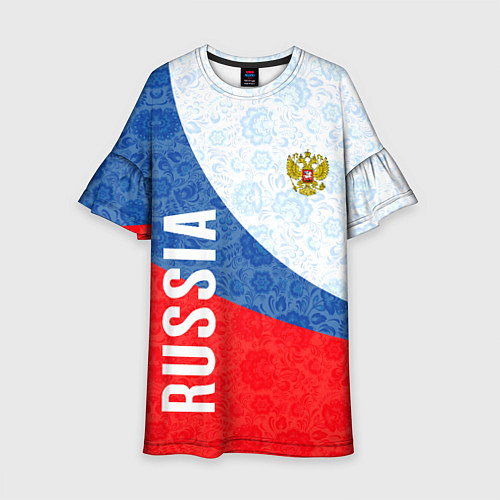 Детское платье RUSSIA SPORT STYLE РОССИЯ СПОРТИВНЫЙ СТИЛЬ / 3D-принт – фото 1