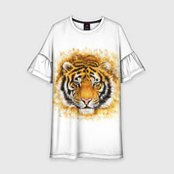 Платье клеш для девочки Дикий Тигр Wild Tiger, цвет: 3D-принт