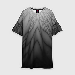 Платье клеш для девочки Коллекция Rays Лучи Черный Абстракция 661-11-w1, цвет: 3D-принт