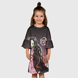 Платье клеш для девочки НЕЗУКО NEZUKO SLAYER, цвет: 3D-принт — фото 2
