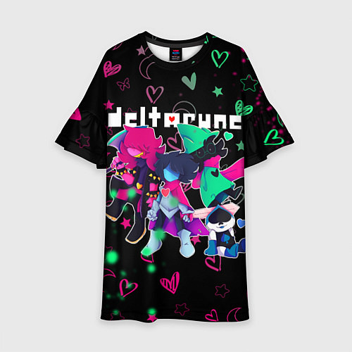 Детское платье ГЕРОИ ИГРЫ DELTARUNE NEON / 3D-принт – фото 1