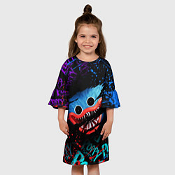 Платье клеш для девочки POPPY PLAYTIME ЛИЦО МОНСТРА ХАГИ ВАГИ, цвет: 3D-принт — фото 2
