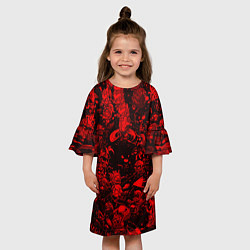 Платье клеш для девочки DOTA 2 HEROES RED PATTERN ДОТА 2, цвет: 3D-принт — фото 2