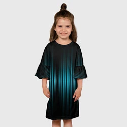 Платье клеш для девочки Неоновые флуктуации, цвет: 3D-принт — фото 2