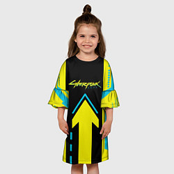 Платье клеш для девочки Cyberpunk 2077 киберпанк, цвет: 3D-принт — фото 2
