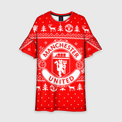 Детское платье FC Manchester United: Новогодний узор