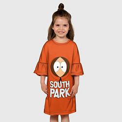 Платье клеш для девочки Южный парк Кенни South Park, цвет: 3D-принт — фото 2