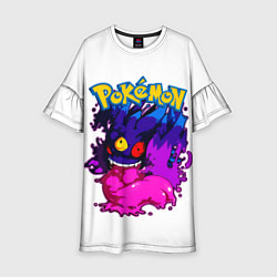Платье клеш для девочки Mega Gengar - Pokemon GO, цвет: 3D-принт