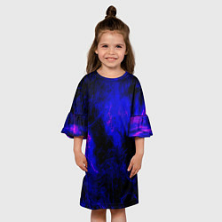 Платье клеш для девочки Purple Tie-Dye, цвет: 3D-принт — фото 2