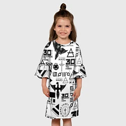 Платье клеш для девочки 30 Seconds to Mars паттерн, цвет: 3D-принт — фото 2