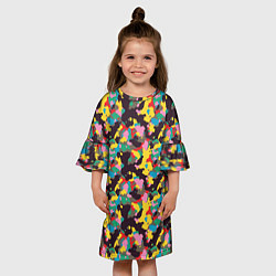 Платье клеш для девочки Модный военный камуфляж, цвет: 3D-принт — фото 2