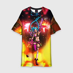 Платье клеш для девочки ARCANE League Of Legends JINX взрыв, цвет: 3D-принт