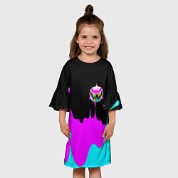 Платье клеш для девочки 6IX9INE Подтеки Красок, цвет: 3D-принт — фото 2