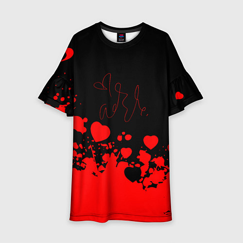 Детское платье Adele Сердечки Автограф / 3D-принт – фото 1