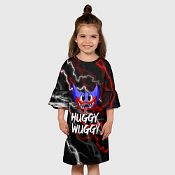 Платье клеш для девочки Huggy Wuggy - Молния с грозой, цвет: 3D-принт — фото 2