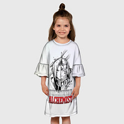 Платье клеш для девочки Эдвард vs Альфонс - Стальной алхимик, цвет: 3D-принт — фото 2