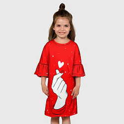 Платье клеш для девочки ЛЮБОВЬ НА КОНЧИКАХ ПАЛЬЦЕВ, цвет: 3D-принт — фото 2