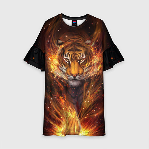 Детское платье Огненный тигр Сила огня / 3D-принт – фото 1
